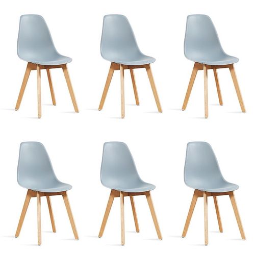 Lot De 6 Chaises Scandinaves Grises - Onir