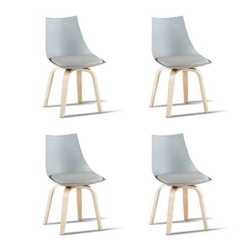 Lot De 4 Chaises Scandinaves Grises - Nicosie