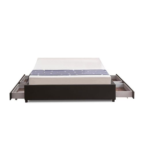Lit Design Noir Avec Sommier 160x200 Cm - Nott