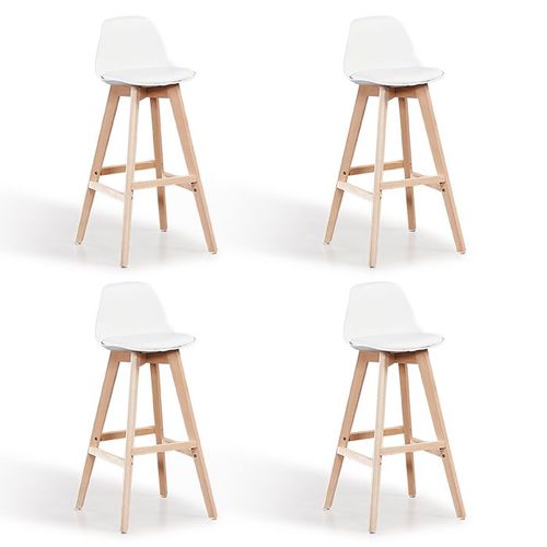 Lot De 4 Tabourets De Bar Blanc - Eski