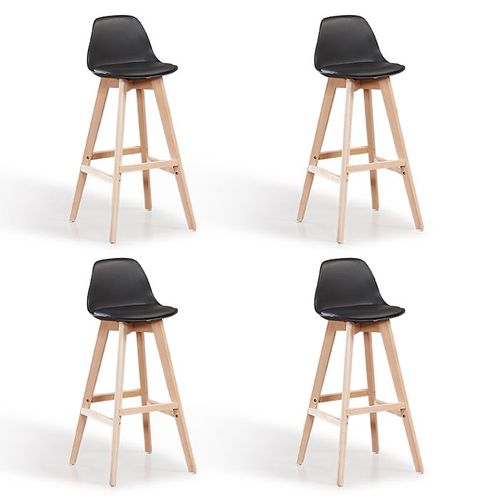 Lot De 4 Tabourets De Bar Noir - Eski