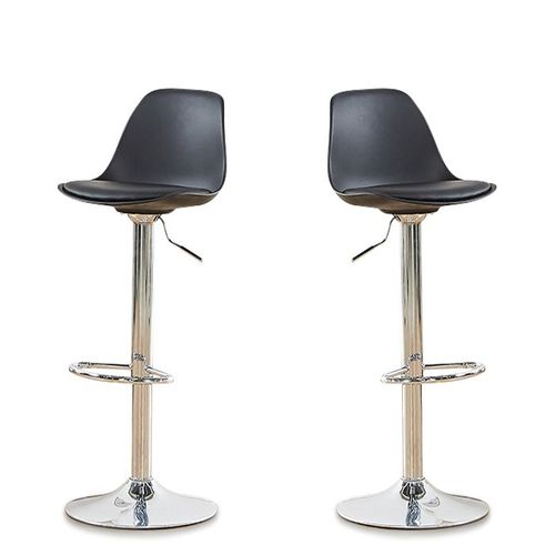 Lot De 2 Tabourets De Cuisine Noire - Deki