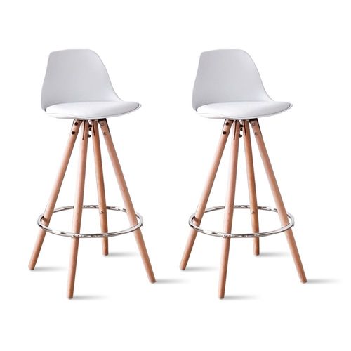 Lot De 2 Tabourets De Bar Blancs - Soren
