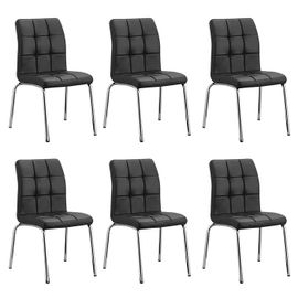 Lot De 6 Chaises Salle À Manger Noires - Nursia
