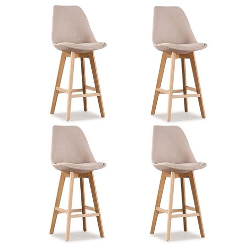 Lot De 4 Tabourets De Bar Beige - Gotteborg