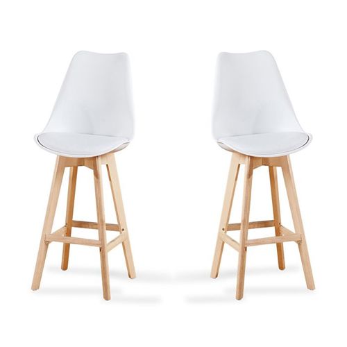 Lot De 2 Tabourets De Bar Blanches - Gotteborg