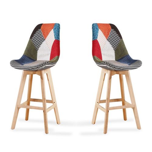 Lot De 2 Tabourets De Bar Patchwork - Gotteborg