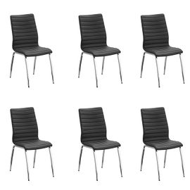 Lot De 6 Chaises Salle À Manger Noires - Londres