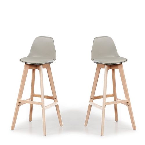 Lot De 2 Tabourets De Bar Gris - Eski
