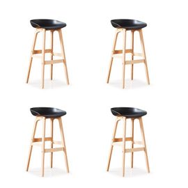 Lot De 4 Chaises Hautes Noire - Bera