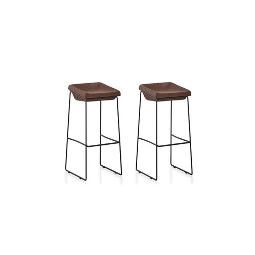 Lot De 2 Chaises Hautes Marrons - Udinese
