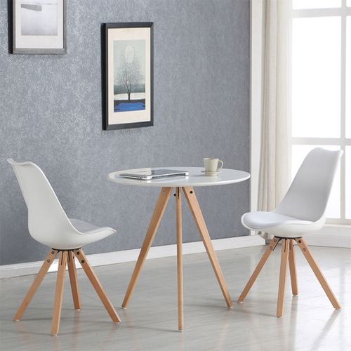 Table À Manger Ronde Scandinave Blanche 80cm - Oslo