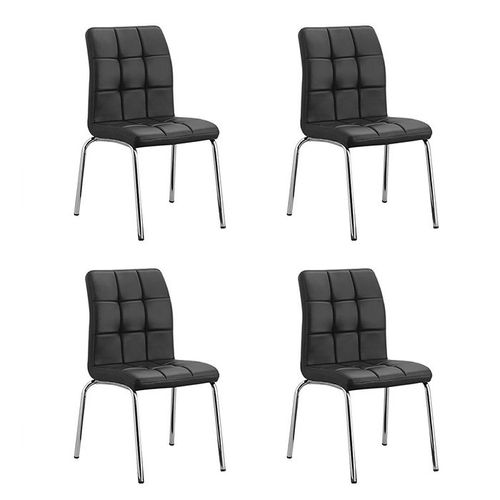 Lot De 4 Chaises Salle À Manger Noires - Nursia