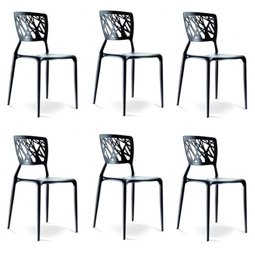 Lot De 6 Chaises Noires - Viento