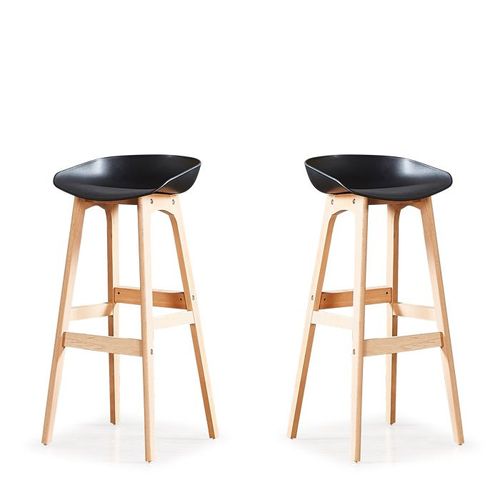 Lot De 2 Chaises Hautes Noire - Bera