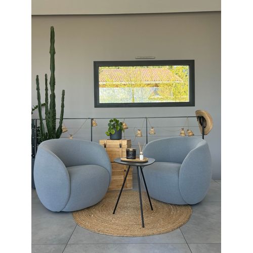 Lot De 2 Fauteuils Tissu Gris Clair Rochebobois (L84 X H73 X P77) Piétement Pivotant Métal Chromé (Valeur 3295€)