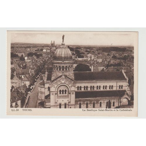 Carte Postale N° Ll.32, Tours, La Basilique Saint-Martin Et La Cathédrale, 1949