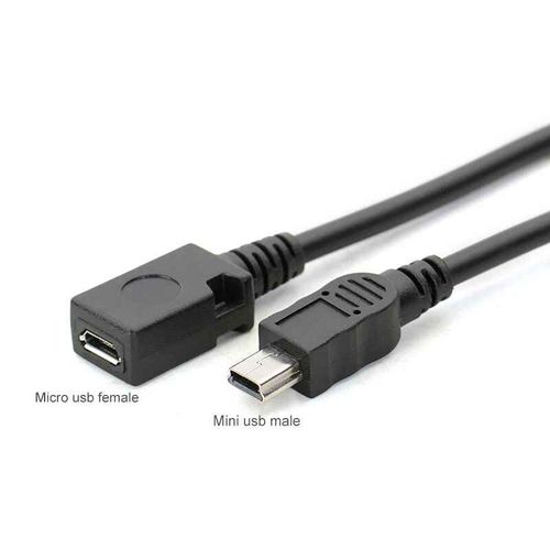Adaptateur mini USB femelle vers micro USB mâle,connecteur 8 broches vers 5 broches,ligne Hong4.0 mm - Microusb to mini usb-0.2 m