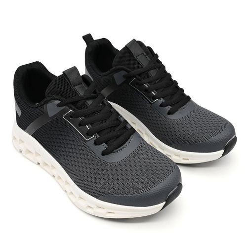 Chaussures Baskets En Textile Ps033 Noir Avec Griseu