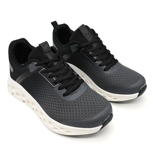 Baskets Femme, En Textile, Ps033, Noir Avec Gris 39 Eu