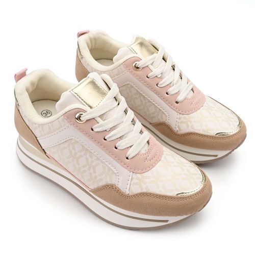 Baskets Femme En Cuircologique Ps047 Roseeu