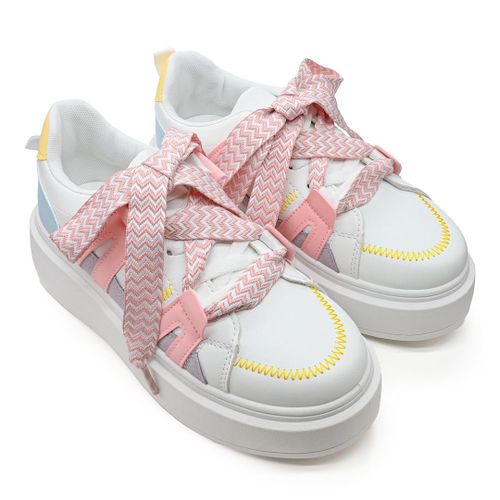 Baskets Femme En Cuircologique Ps087 Roseeu