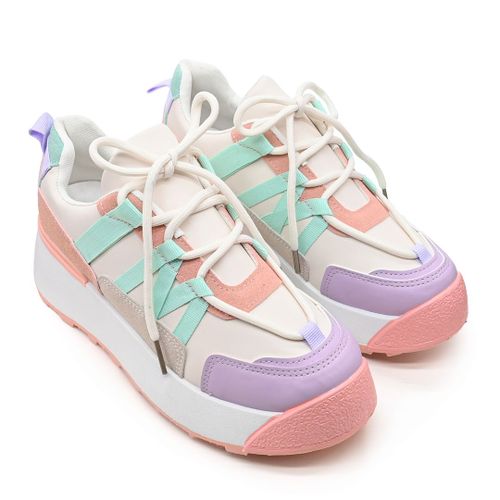 Baskets Femme En Cuircologique Ps092 Roseeu