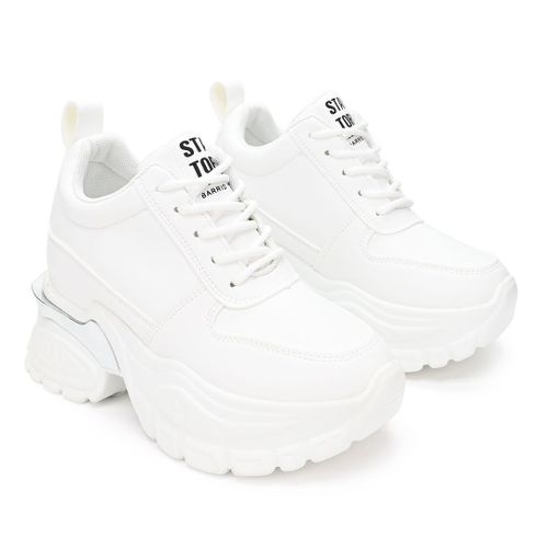 Baskets Femme Plateforme Ps098 Blanceu