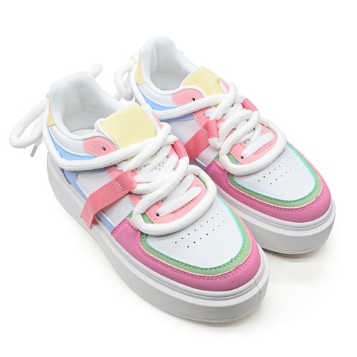 Chaussures Baskets Ps081 En Cuircologique Multicoloreeu