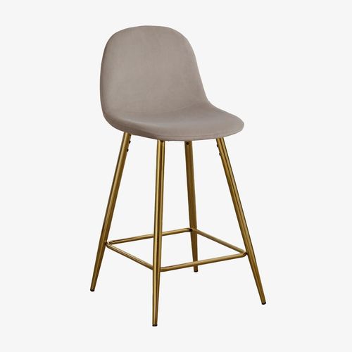 Pack De 2 Tabourets Hauts En Velours Glamm Doré ¿65 Cm