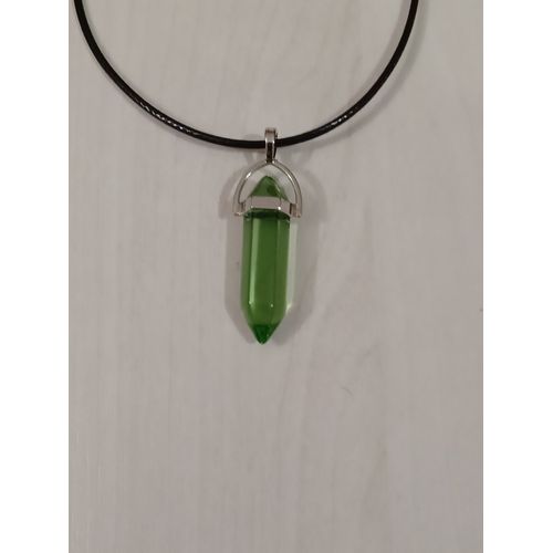 Collier Chakras Cristal Vert Clair Transparent