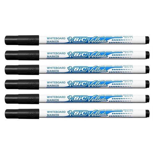 Velleda Lot De 6 Feutres Tableau Blanc Effa¿Able ¿ Sec 1721 Pointe Fine Ogive Noir