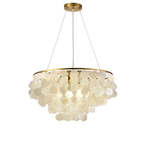 Lustre En Coquillage Nordique Pour Éclairage De Décoration De Chambre À Coucher, Cuivre/50 Cm