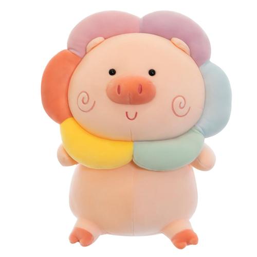 Peluche De Cochon Arc-En-Ciel Avec La Version Q Cuddly Animal Toys Sleeping Pillow Toy