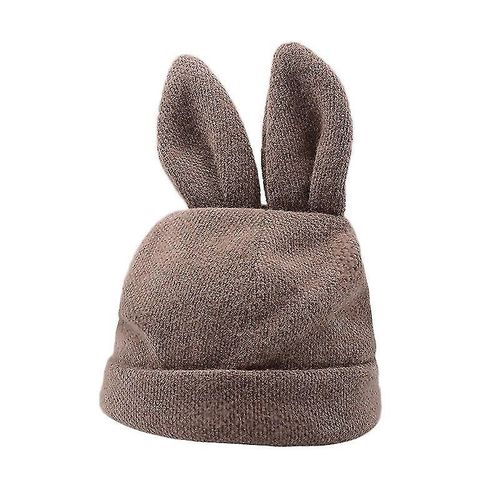 Nouveau Bonnet D¿Oreille De Lapin Mignon, Automne Et Hiver, Bonnet Chaud Tricoté Style Adulte