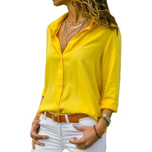 Femmes Bouton Tops Casual Blouse Chemise