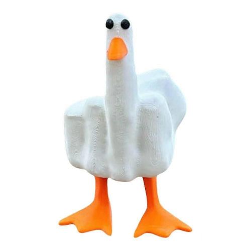 Drôle de canard vous petit canard en résine Figurine ornement Decor, doigt d¿honneur mignon petit canard résine artisanat décoration sculpture