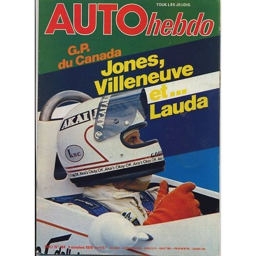 Auto-Hebdo N° 184 : Jones Villeneuve Et ... Lauda