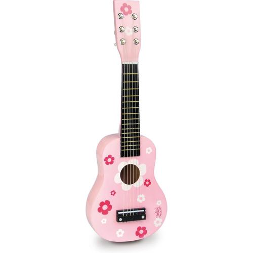 Jouet En Bois-Instruments De Musique-Guitare Fleurs En Bois Massif,6 Cordes-8305