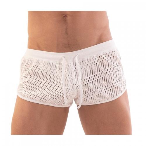 Short Short Filet Aachet Blanc Barcode Berlin