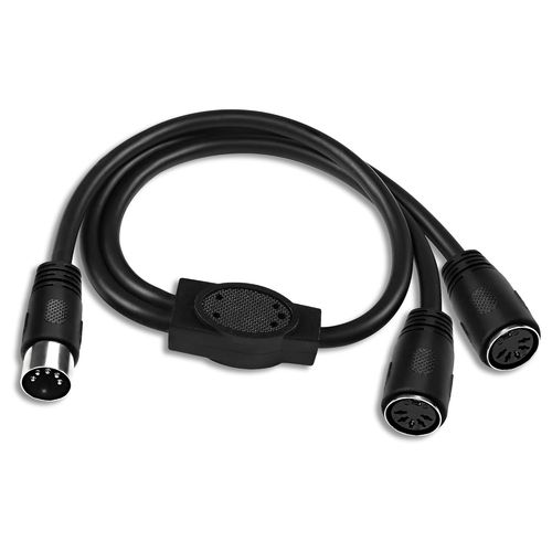 Midi Din 5 Broches Splitter Y Câble Adaptateur, Din 5 Broches Mâle À Double 2 Femelle Audio Midi Adaptateur Câble D'Extension Pour Clavier Midi, Piano Électrique, Guitare Midi-0.5M