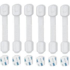 6x Multifonctionnel Bébé Enfant Sécurité Verrouillage En Pvc,Utilise L'adhésif 3m Avec Sangle Réglable Et Système De Verrouillage -