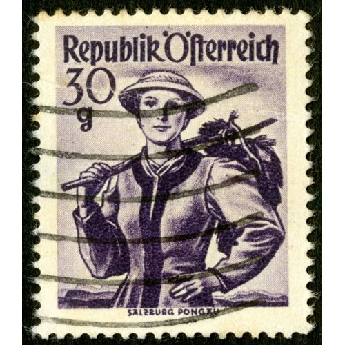Timbre Oblitéré Republik Osterreich, Salzburg Pongau, 30 G
