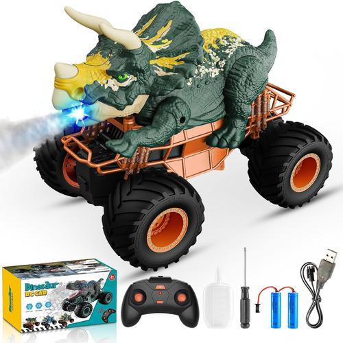 Rc Voiture Jouet Enfant 4 5 6 7 8 Ans,Voiture Télécommandée Dinosaure Jouet Garcon 3 4 5 6 7 8 Ans Jouet Enfant 3-12 Ans Garçon Monster Truck Enfant-Cadeaux De Noël Enfants 2024