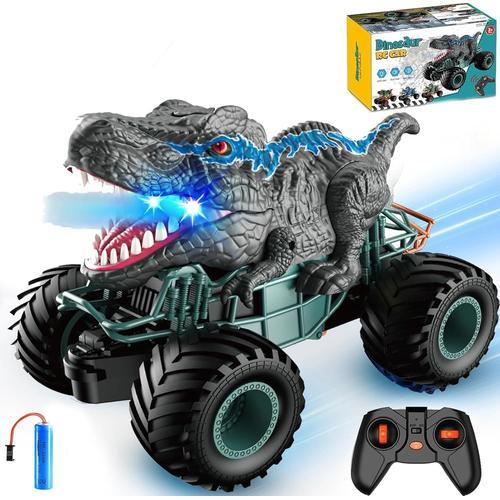 Voiture Telecommandé Enfant,Dinosaure Jouet Télécommandé Camion Tout Terrain Avec Lumières Sonore,Voiture Enfant 2.4ghz Télécommandé Pour 3-12 Ans,Jouets Cadeaux D'anniversaire De Garcon Fille