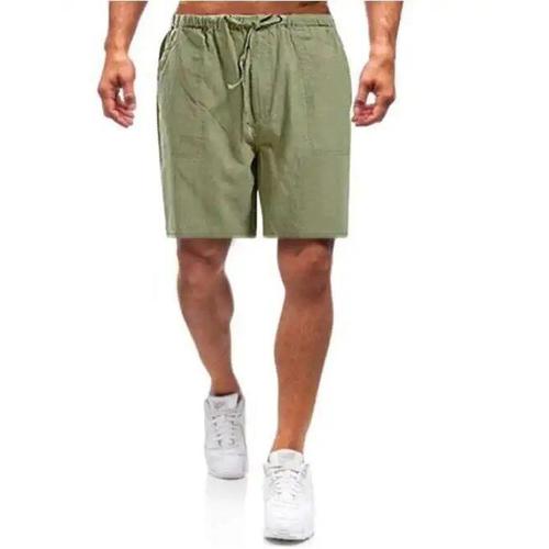 Short De Plage En Lin Pour Homme",Bermuda D¿¿Contract¿¿,En Coton,Tendance,"Grande Taille 4xl