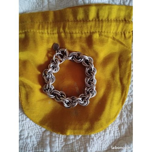 Gas Bijoux Bracelet Maille Rond Entrecroisé Argenté