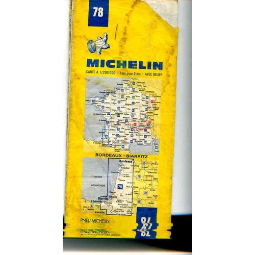 Carte Michelin : Bordeaux - Biarritz - Carte Au 200.000e