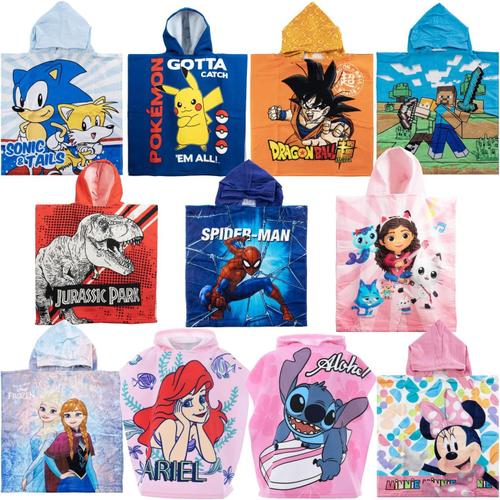 - Personnages Dessins Anim¿¿S Manga Jeux Vid¿¿O - Poncho Peignoir Serviette De Plage Piscine - Coton Ou Microfibre - Licence Officielle [2402 Rose]