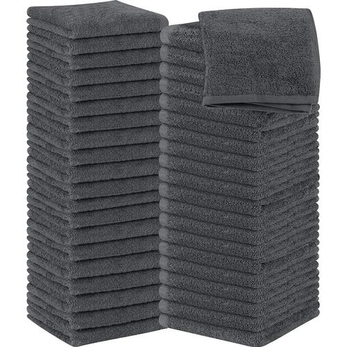 -Set De Gants De Toilette (Lot De 60 - Gris) -100% Coton Fil¿¿ ¿¿ L'anneau, Serviettes De Toilette 30 X 30 Cm, Debarbouillette Tr¿¿S Absorbants-Petite Serviettes